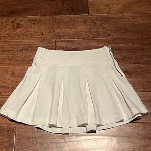 Bershka White Mini Skater Skirt with Pleats